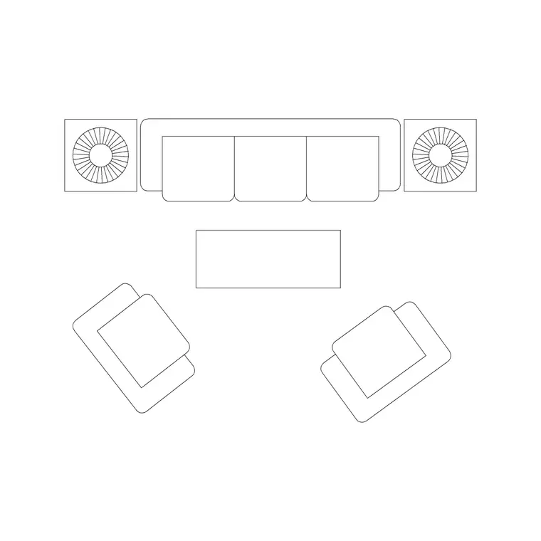 Sofa Set With Table DWG CAD block thumbnail — furniture drawing