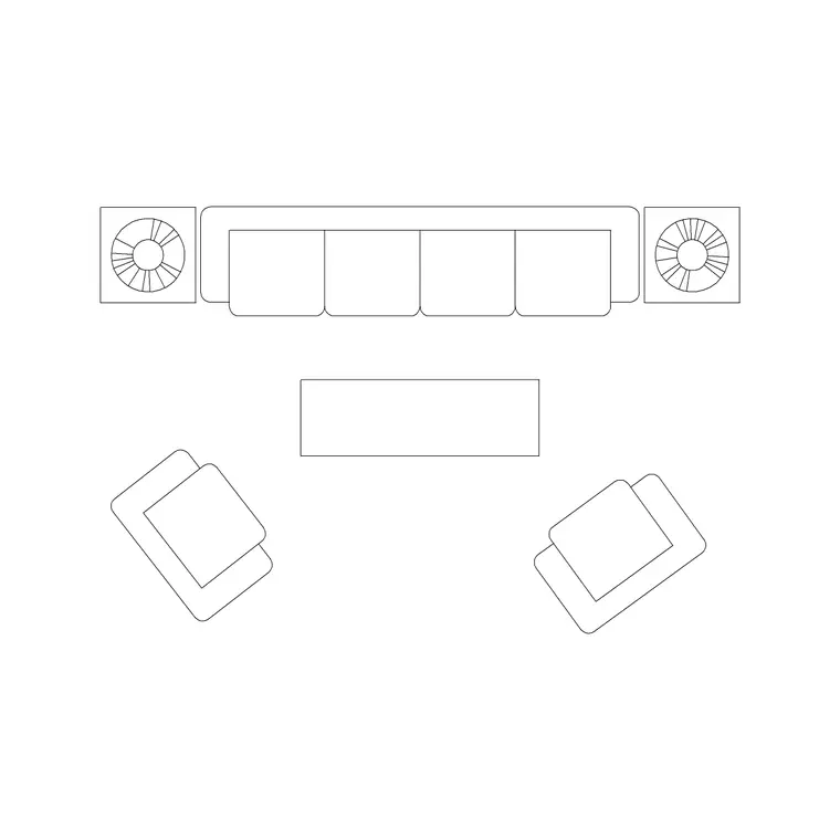 Sofa Set DWG CAD block thumbnail — furniture drawing