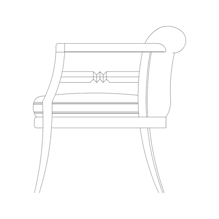 Sofa Side Elevation DWG CAD block thumbnail — furniture drawing