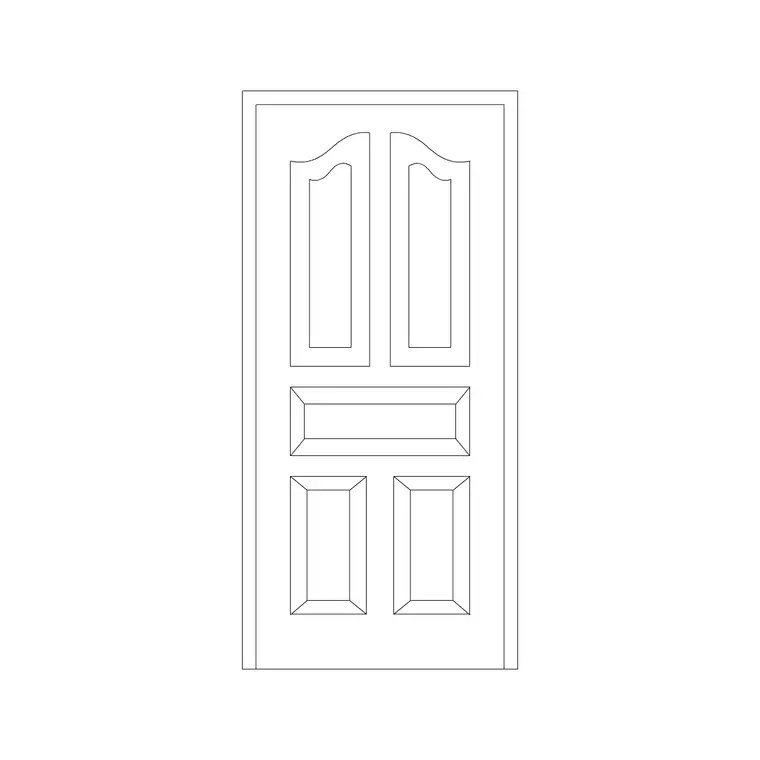 Solid Wooden Door 2 DWG CAD block thumbnail — doors drawing