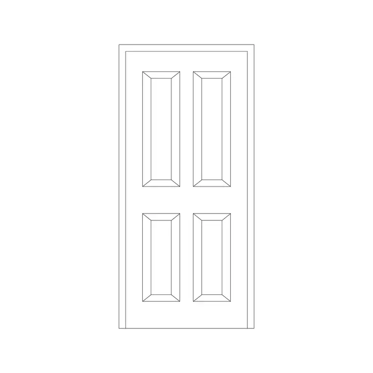 Solid Wooden Door DWG CAD block thumbnail — doors drawing