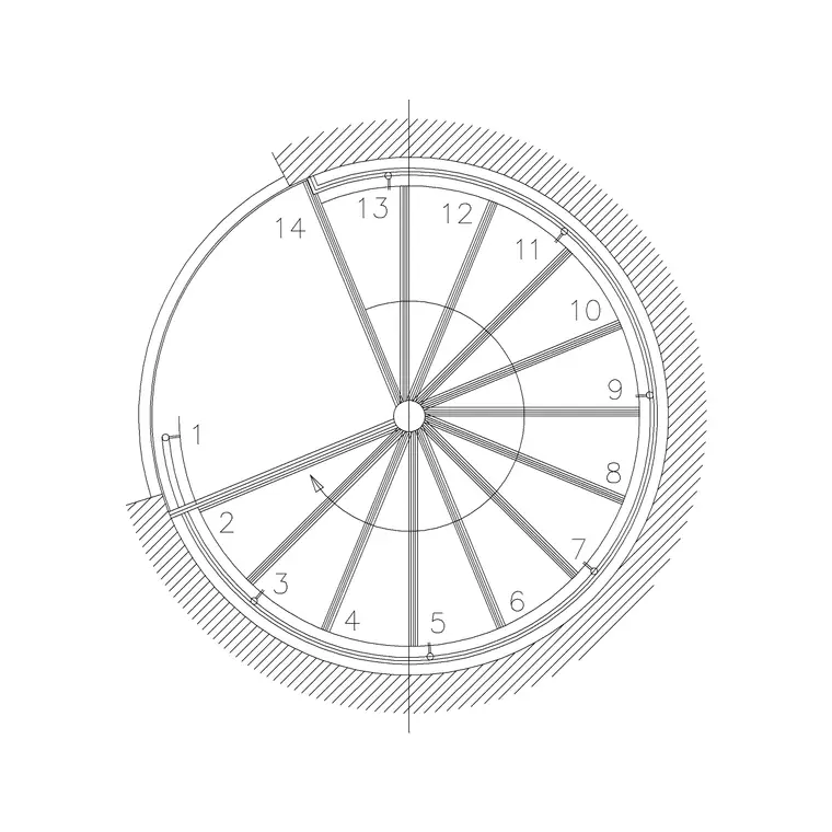 Spiral Window Plan 2 DWG CAD block thumbnail — stairs drawing