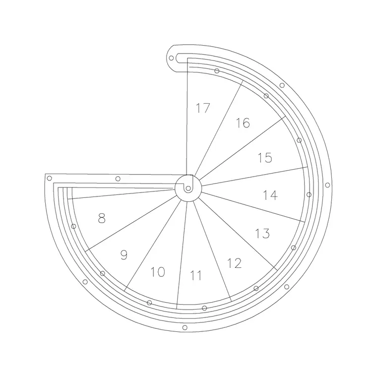 Spiral Window Plan 3a DWG CAD block thumbnail — stairs drawing