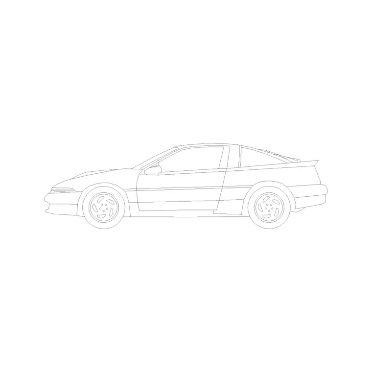 Sports Car 2 DWG CAD block thumbnail — vehicles drawing