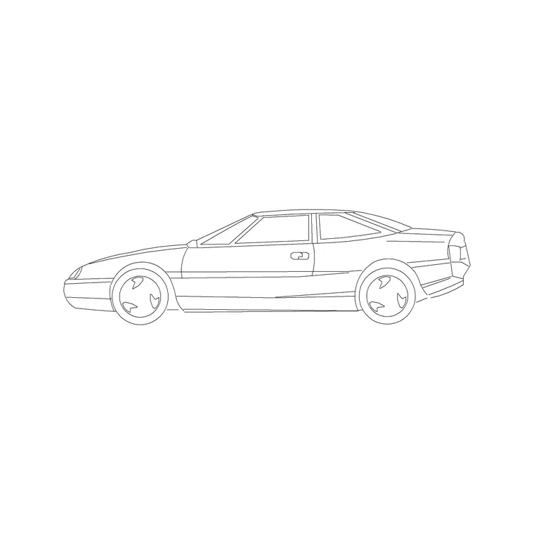 Sports Car (2) DWG CAD block thumbnail — vehicles drawing