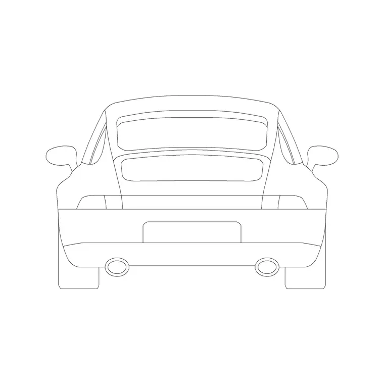 Sports Car Back Ele DWG CAD block thumbnail — vehicles drawing