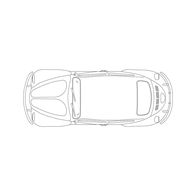 Sports Car Plan (6) DWG CAD block thumbnail — vehicles drawing