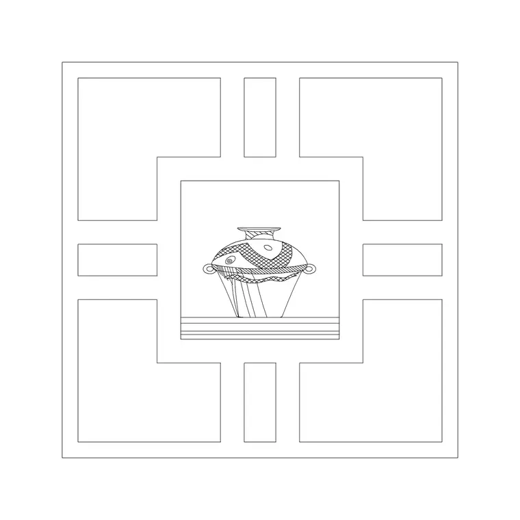 Square Frame Jewelery DWG CAD block thumbnail — accessories drawing