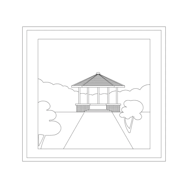 Square Frame DWG CAD block thumbnail — accessories drawing