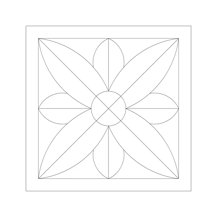 Square Patten DWG CAD block thumbnail — accessories drawing