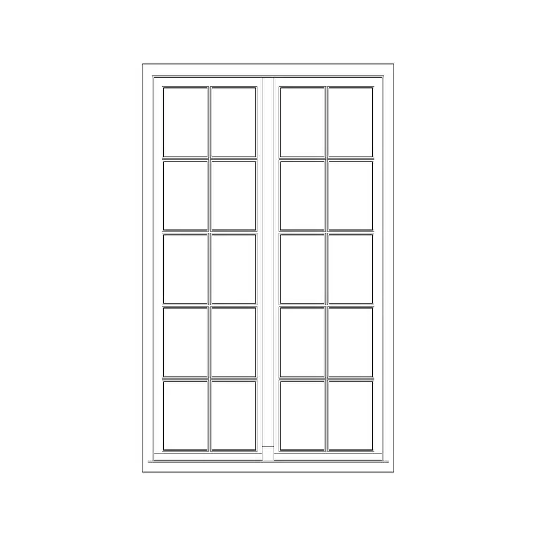 Square Roman Windows DWG CAD block thumbnail — windows drawing