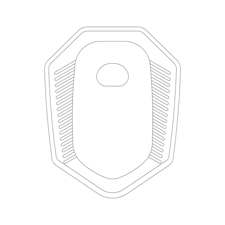 Squat Toilet Type 3 DWG CAD block thumbnail — bathroom drawing