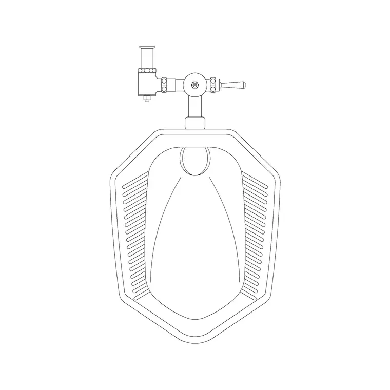 Squat Toilet Type 7 DWG CAD block thumbnail — bathroom drawing