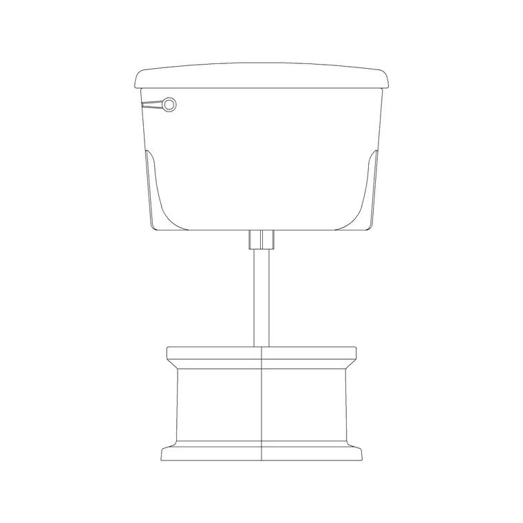 Squat Toilet Type 8 With Tank Ele A DWG CAD block thumbnail — bathroom drawing