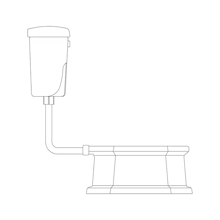 Squat Toilet Type 8 With Tank Ele B DWG CAD block thumbnail — bathroom drawing