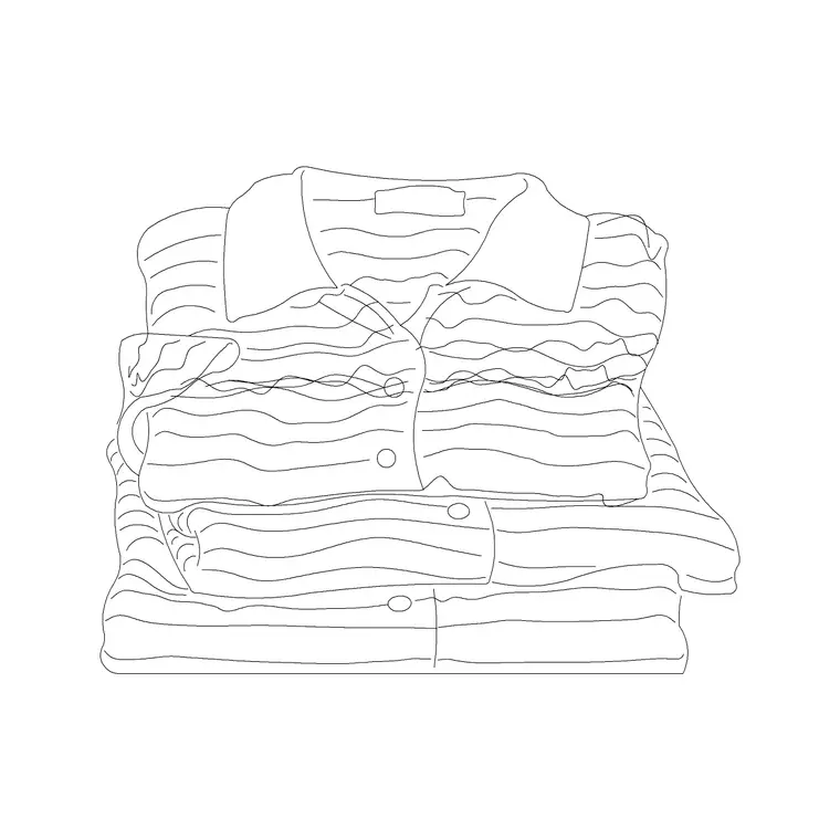Stacked Clothes Front 2 DWG CAD block thumbnail — accessories drawing
