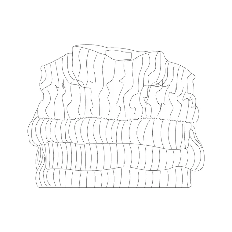 Stacked Clothes Front DWG CAD block thumbnail — accessories drawing