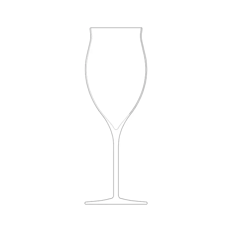 Standard Red Wine Glass DWG CAD block thumbnail — accessories drawing