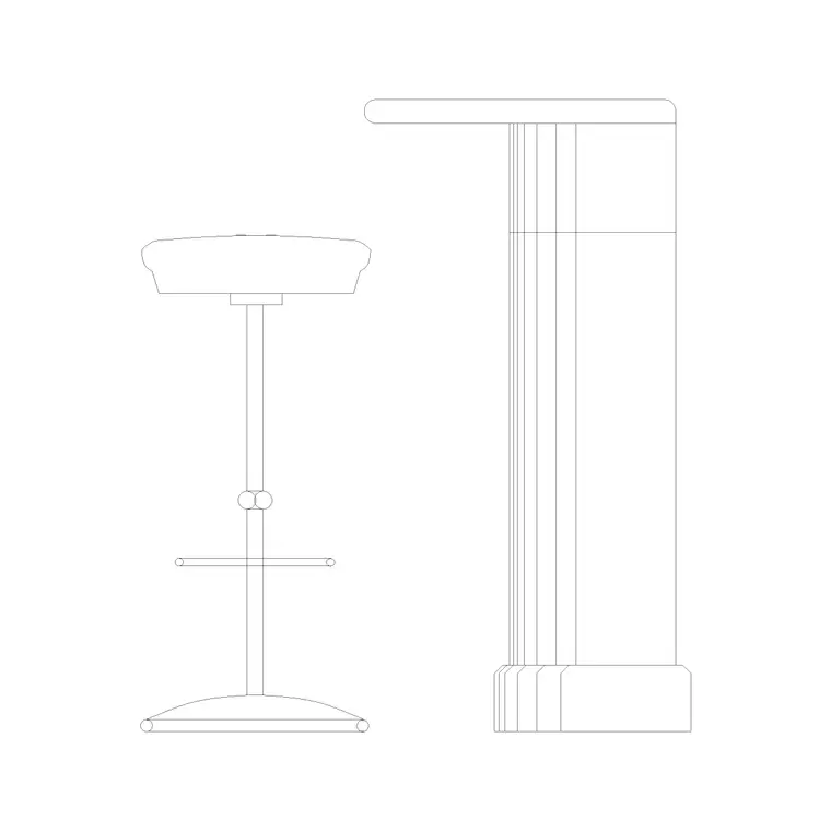 Stool (1) DWG CAD block thumbnail — furniture drawing