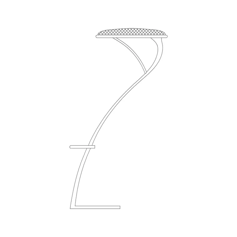 Stool Elevation 2 DWG CAD block thumbnail — furniture drawing