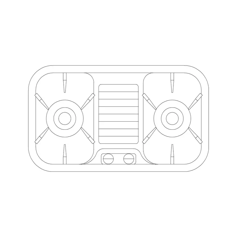 Stove 10 DWG CAD block thumbnail — kitchen drawing