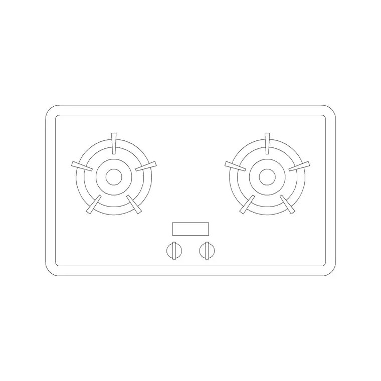Stove 11 DWG CAD block thumbnail — kitchen drawing