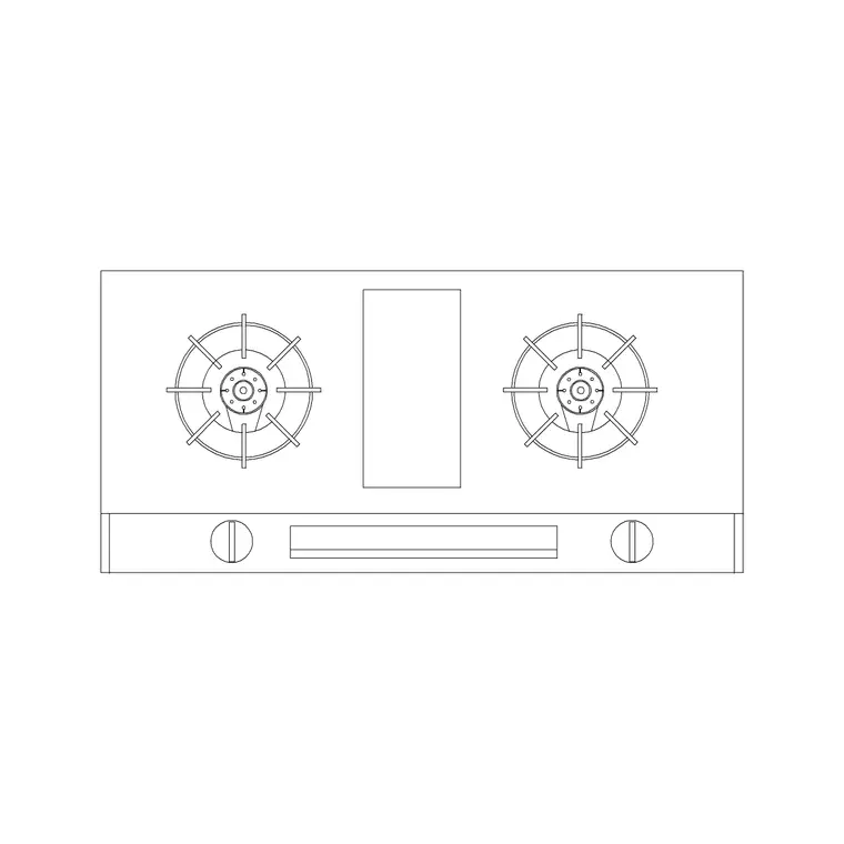 Stove 12 DWG CAD block thumbnail — kitchen drawing