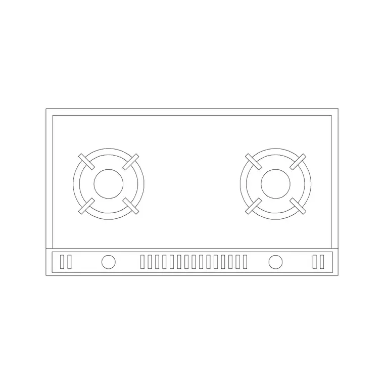 Stove 13 DWG CAD block thumbnail — kitchen drawing