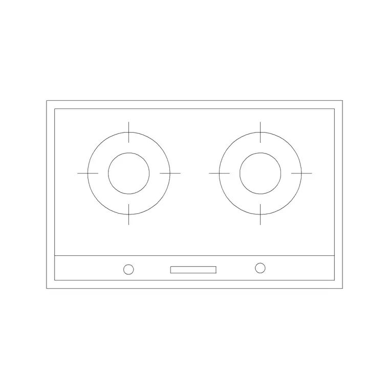 Stove 14 DWG CAD block thumbnail — kitchen drawing