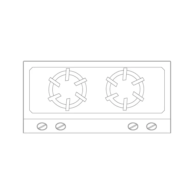 Stove 15 DWG CAD block thumbnail — kitchen drawing