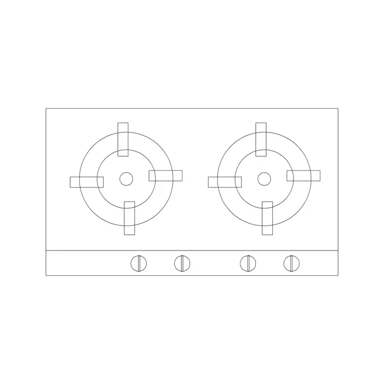 Stove 16 DWG CAD block thumbnail — kitchen drawing