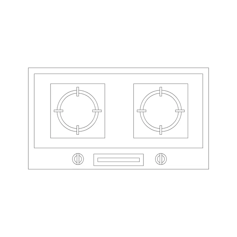 Stove 19 DWG CAD block thumbnail — kitchen drawing
