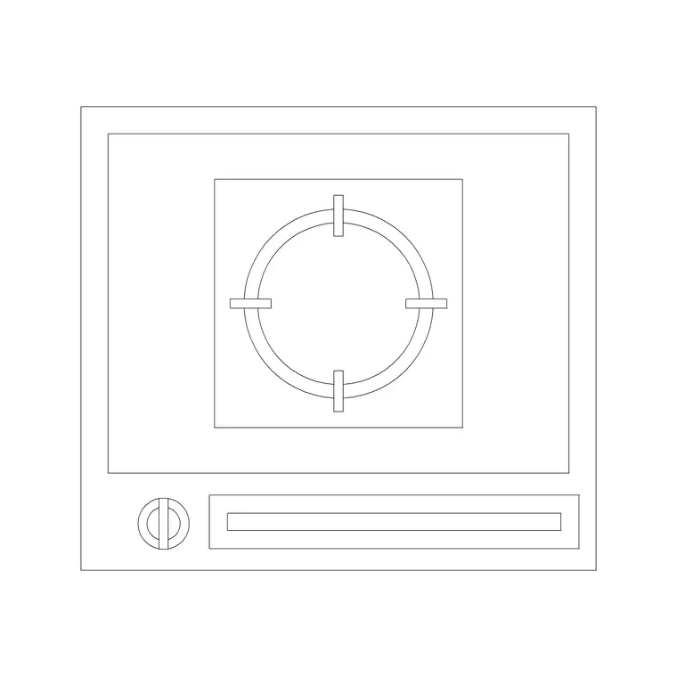 Stove 2 DWG CAD block thumbnail — kitchen drawing