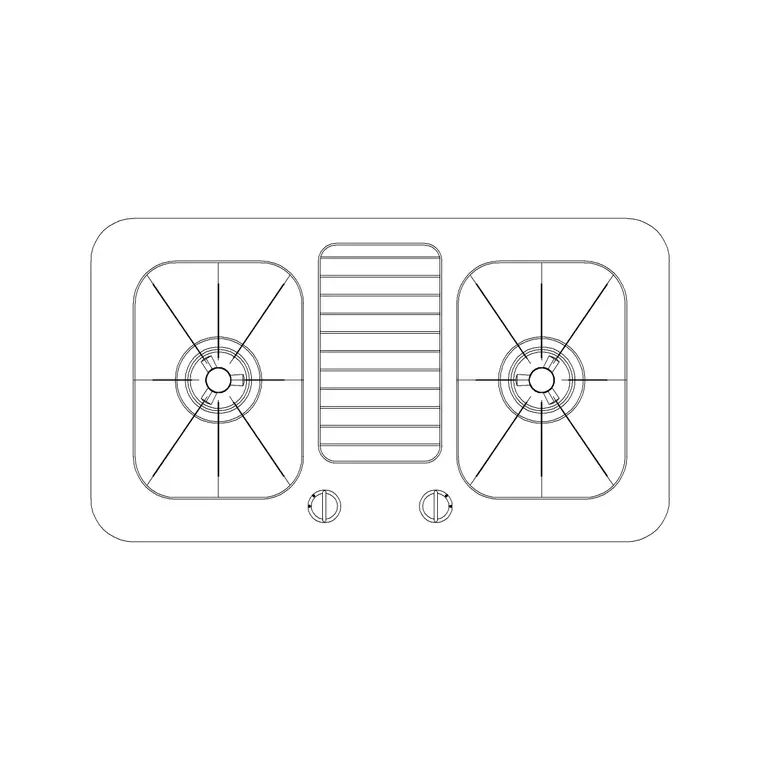 Stove 20 DWG CAD block thumbnail — kitchen drawing