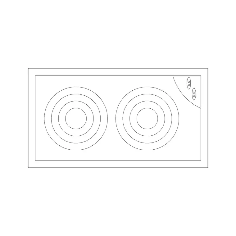 Stove 21 DWG CAD block thumbnail — kitchen drawing