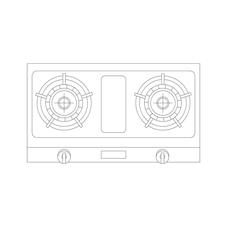 Stove 23 DWG CAD block thumbnail — kitchen drawing