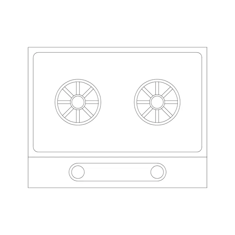 Stove 26 DWG CAD block thumbnail — kitchen drawing