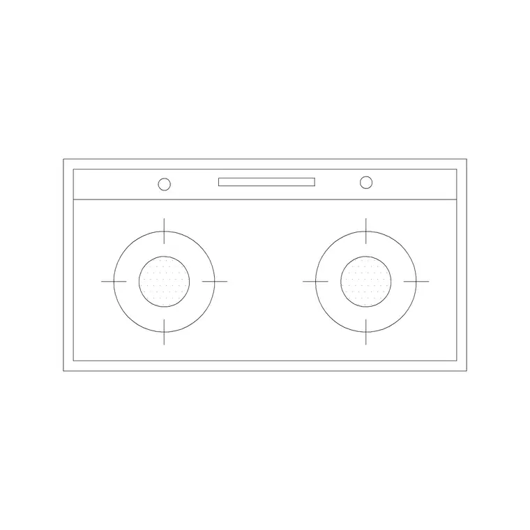 Stove 27 DWG CAD block thumbnail — kitchen drawing