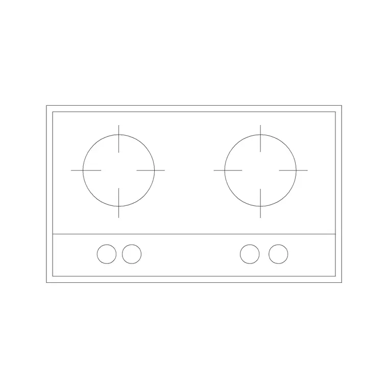 Stove 28 DWG CAD block thumbnail — kitchen drawing