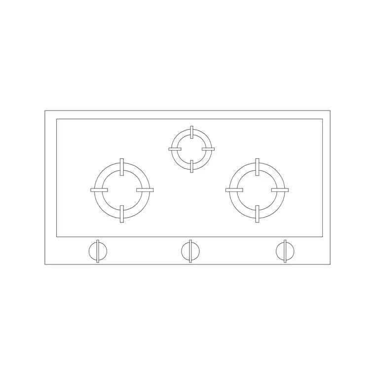 Stove 29 DWG CAD block thumbnail — kitchen drawing