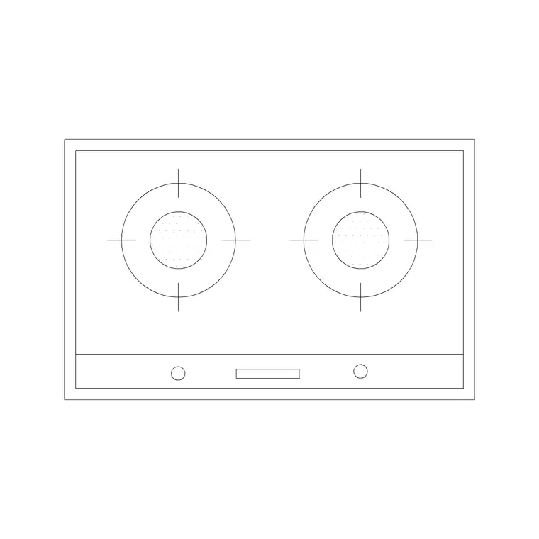 Stove 3 DWG CAD block thumbnail — kitchen drawing