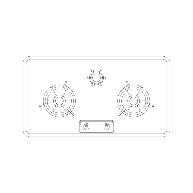 Stove 30 DWG CAD block thumbnail — kitchen drawing