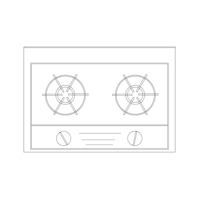 Stove 35 DWG CAD block thumbnail — kitchen drawing