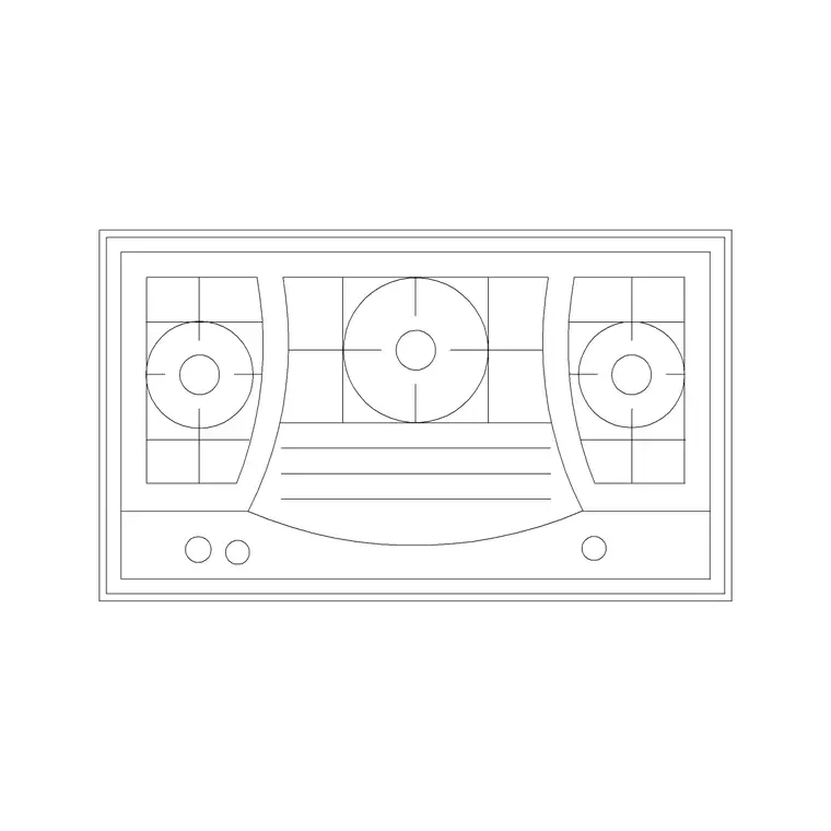 Stove 36 DWG CAD block thumbnail — kitchen drawing