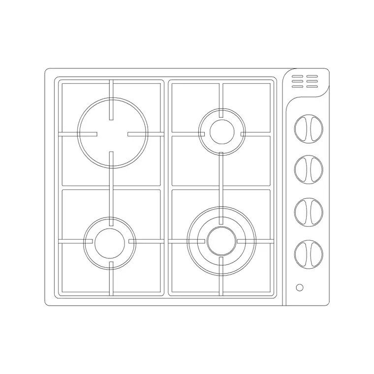 Stove 37 DWG CAD block thumbnail — kitchen drawing