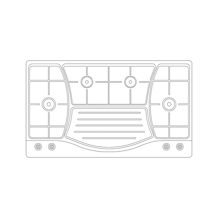 Stove 4 Burner Type A DWG CAD block thumbnail — kitchen drawing