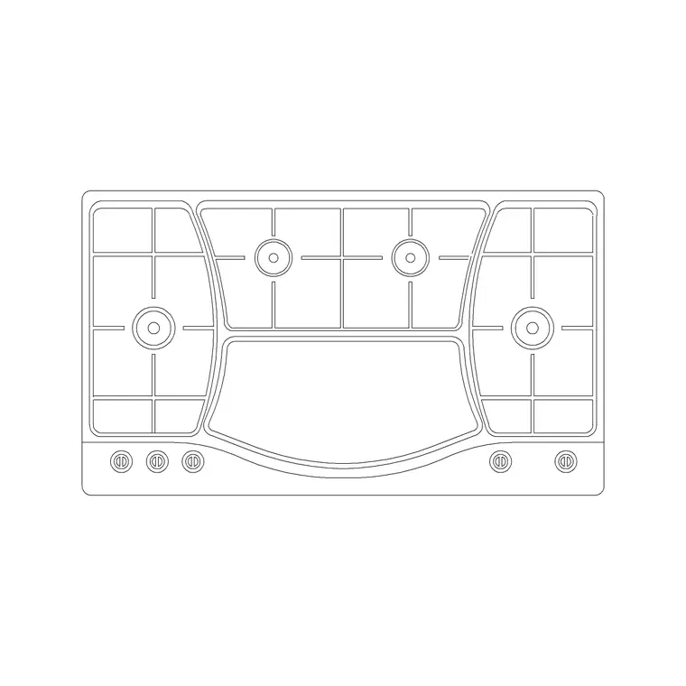 Stove 4 Burner Type B DWG CAD block thumbnail — kitchen drawing