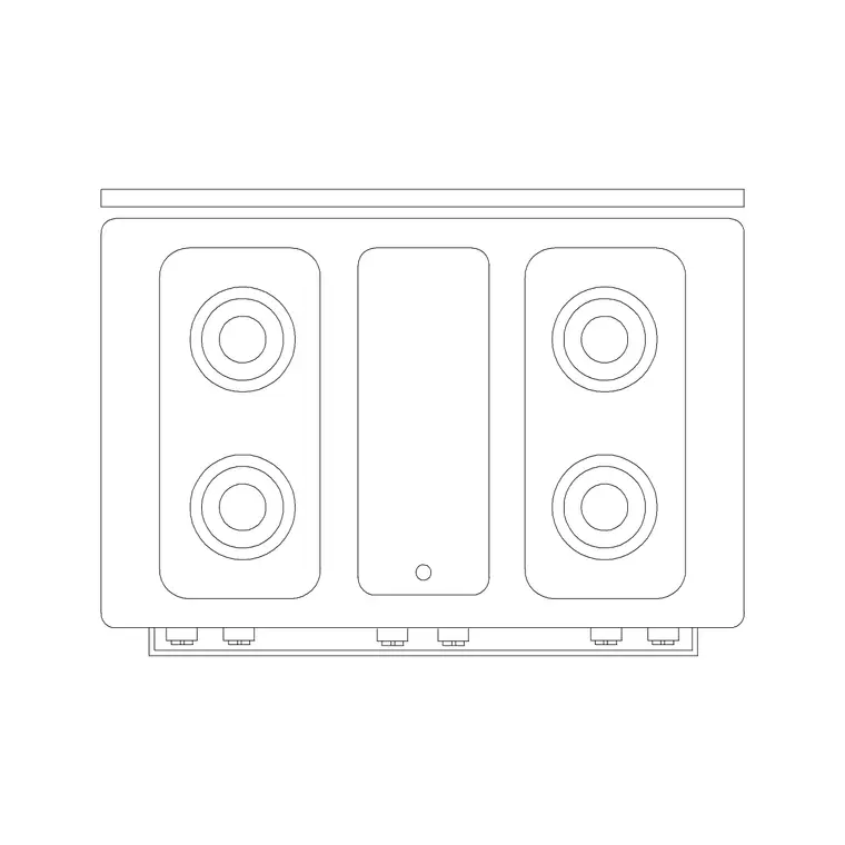 Stove 4 Burner Type C DWG CAD block thumbnail — kitchen drawing