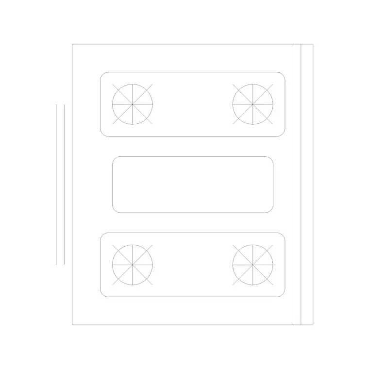 Stove 4 Burner Type E DWG CAD block thumbnail — kitchen drawing