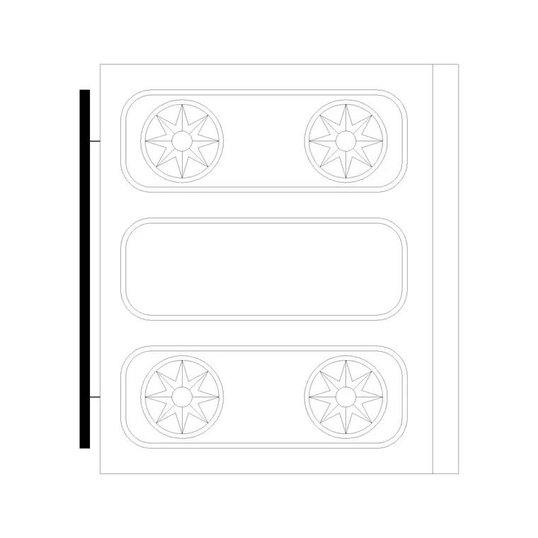 Stove 4 Burner Type F DWG CAD block thumbnail — kitchen drawing